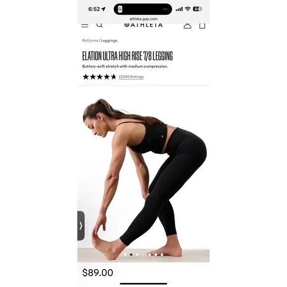 ATHLETA Ultra High Rise Elation 7/8 Legging M Medium | Black tight #599750 - Picture 9 of 15